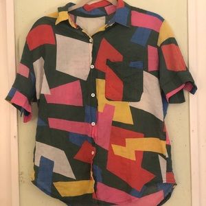 Multi-Color button down fun shirt